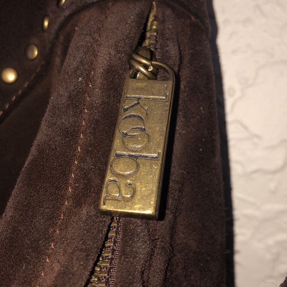 KOOBA brown suede studded hobo bag - Picture 3 of 4